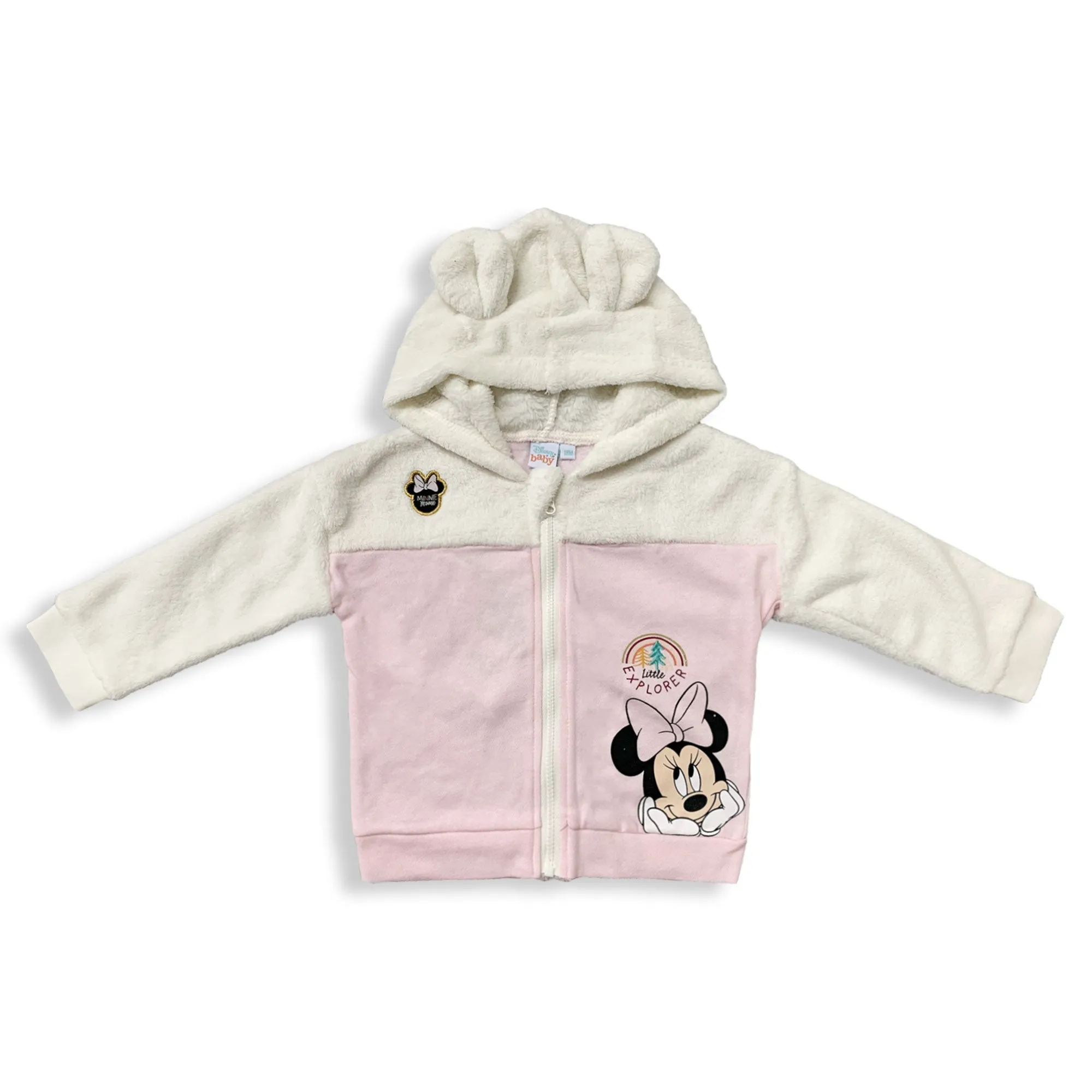 Felpa neonato invernale Disney Minnie Mouse maglia Bimba con cappuccio zip 5893