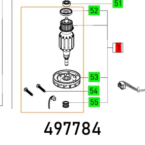 FESTOOL ARMATURE RO90DXFEQ 230V ET-BG FES497784