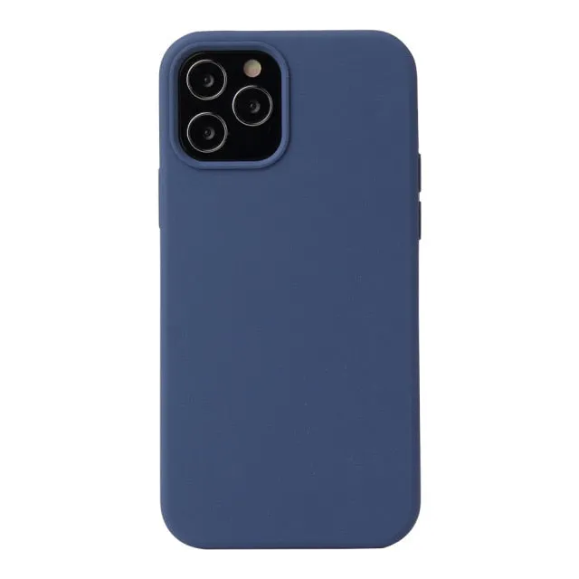 For iPhone 13 Pro Max Mini Liquid Silicone Case Full Covered Gel Rubber Ultra Thin Case With Soft Microfiber Cloth LiningCushion