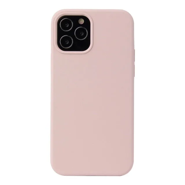 For iPhone 13 Pro Max Mini Liquid Silicone Case Full Covered Gel Rubber Ultra Thin Case With Soft Microfiber Cloth LiningCushion