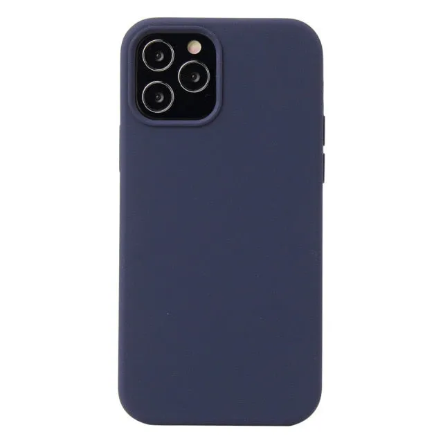 For iPhone 13 Pro Max Mini Liquid Silicone Case Full Covered Gel Rubber Ultra Thin Case With Soft Microfiber Cloth LiningCushion