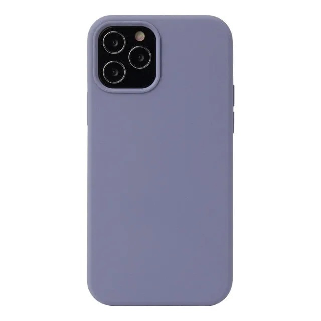 For iPhone 13 Pro Max Mini Liquid Silicone Case Full Covered Gel Rubber Ultra Thin Case With Soft Microfiber Cloth LiningCushion