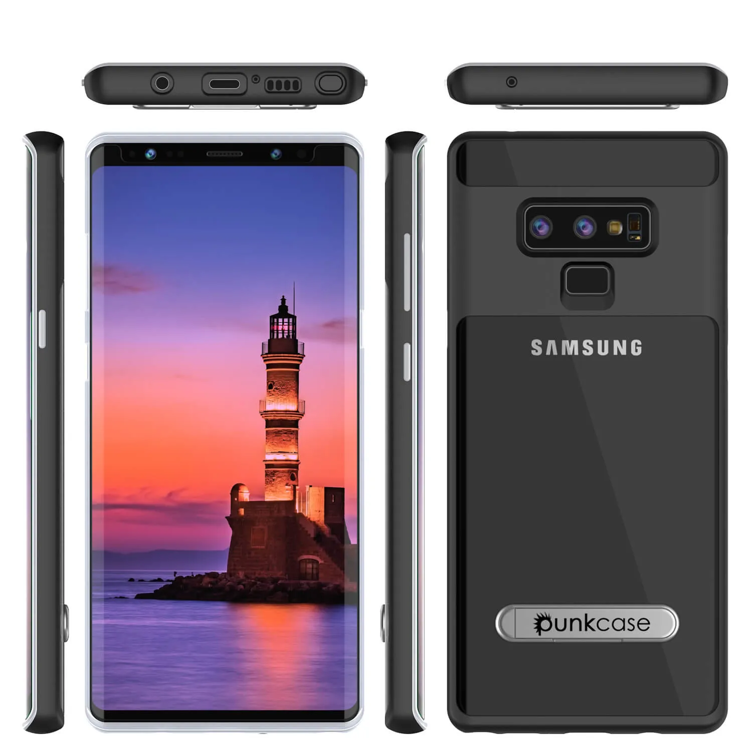 Galaxy Note 9 Lucid 3.0 PunkCase Armor Cover w/Integrated Kickstand and Screen Protector [Black]