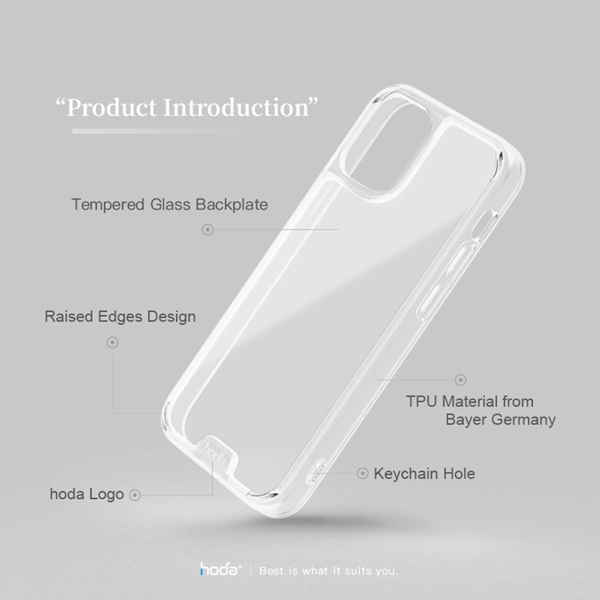 Hoda Crystal Pro Glass Case for iPhone 13 Pro  6.1" 5G - Military Standard Case - Clear (Barcode: 4711103541579 )