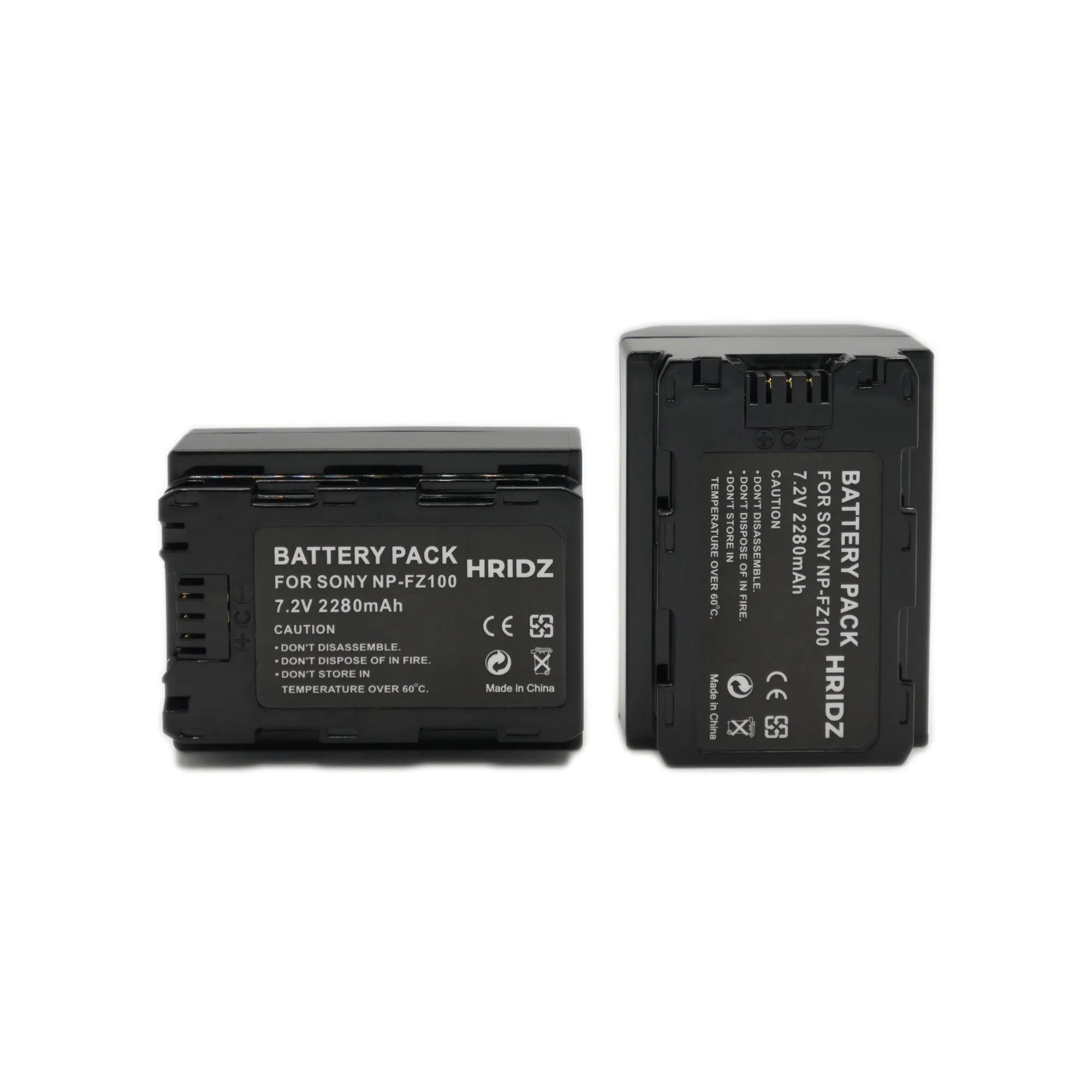 Hridz NP-FZ100 Battery and Dual Charger Pack for Sony A9 9R A9R A9S A7RIII A7RIV A6600