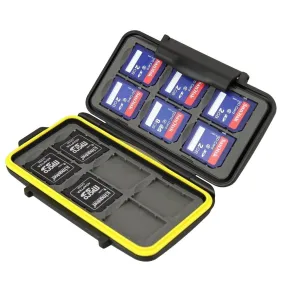 JJC MC-SD12 Water Resistant Heavy Duty Shock Proof Memory Card Storage Case for 12 SD Cards