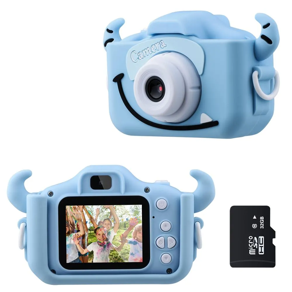 Kids Digital Camera 1080P HD2.0 Inches Color Screen Dual Selfie Video Game Children Camera 600mah battery Toy Gifts for Children