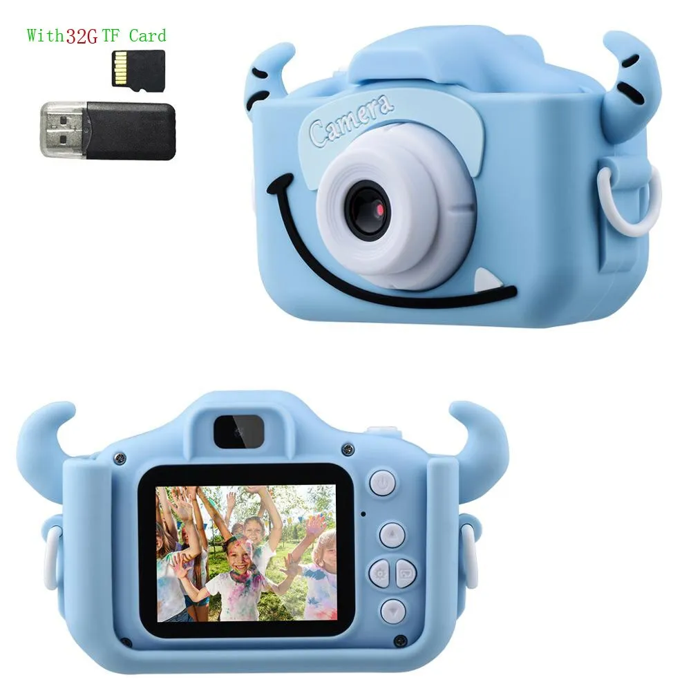 Kids Digital Camera 1080P HD2.0 Inches Color Screen Dual Selfie Video Game Children Camera 600mah battery Toy Gifts for Children