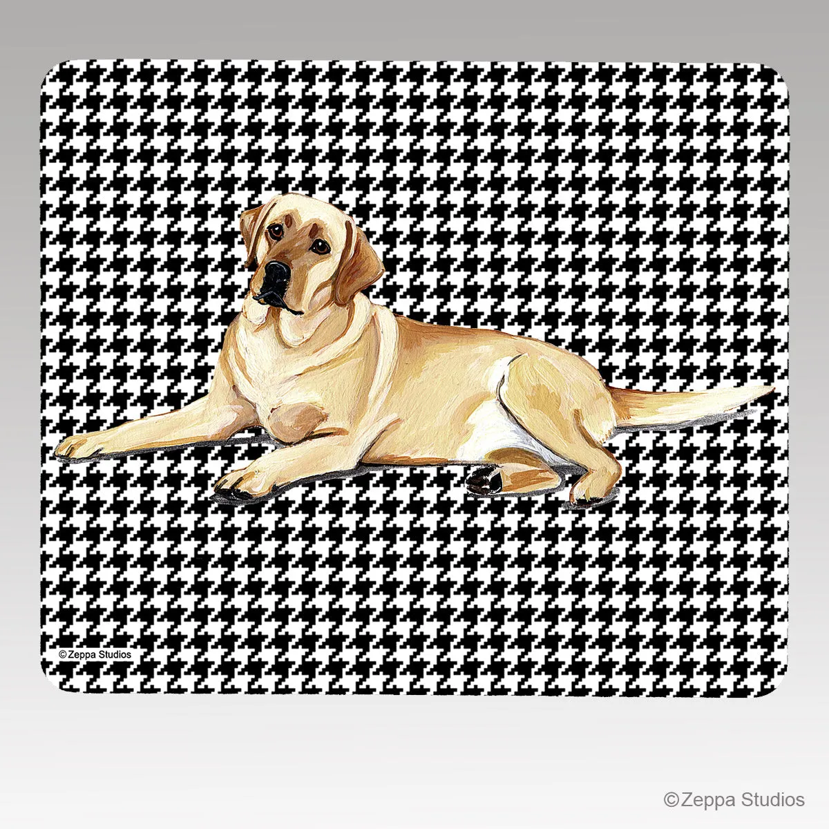 Labrador Retriever, Yellow Houndstooth Mouse Pad