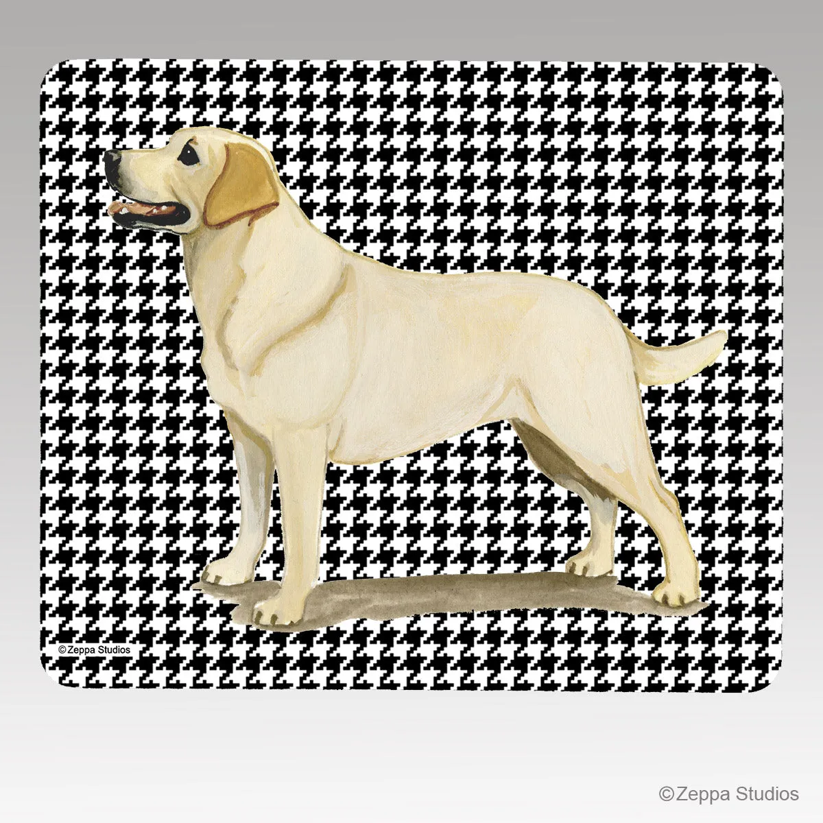 Labrador Retriever, Yellow Houndstooth Mouse Pad