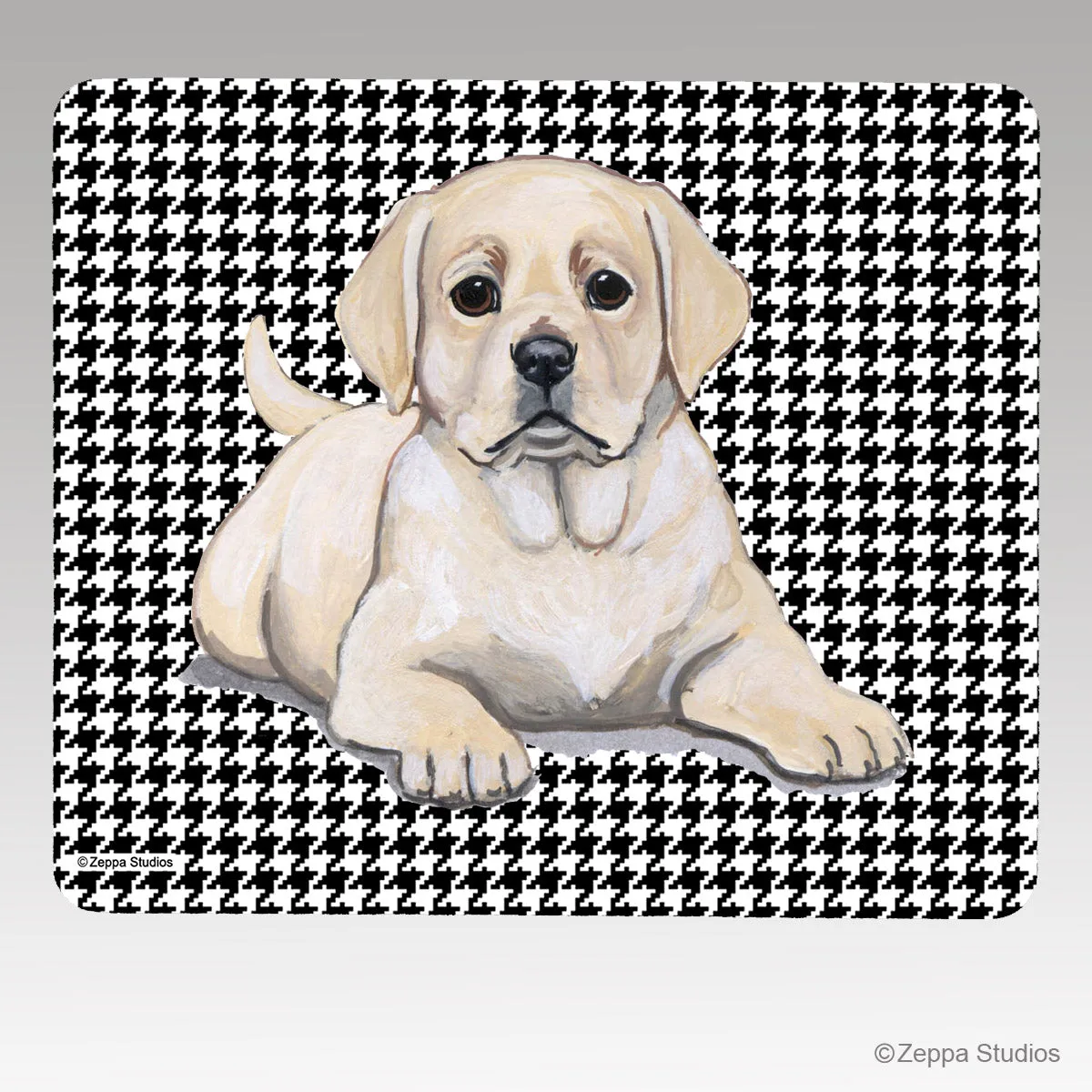 Labrador Retriever, Yellow Houndstooth Mouse Pad