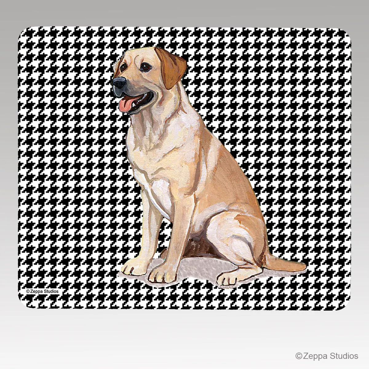 Labrador Retriever, Yellow Houndstooth Mouse Pad