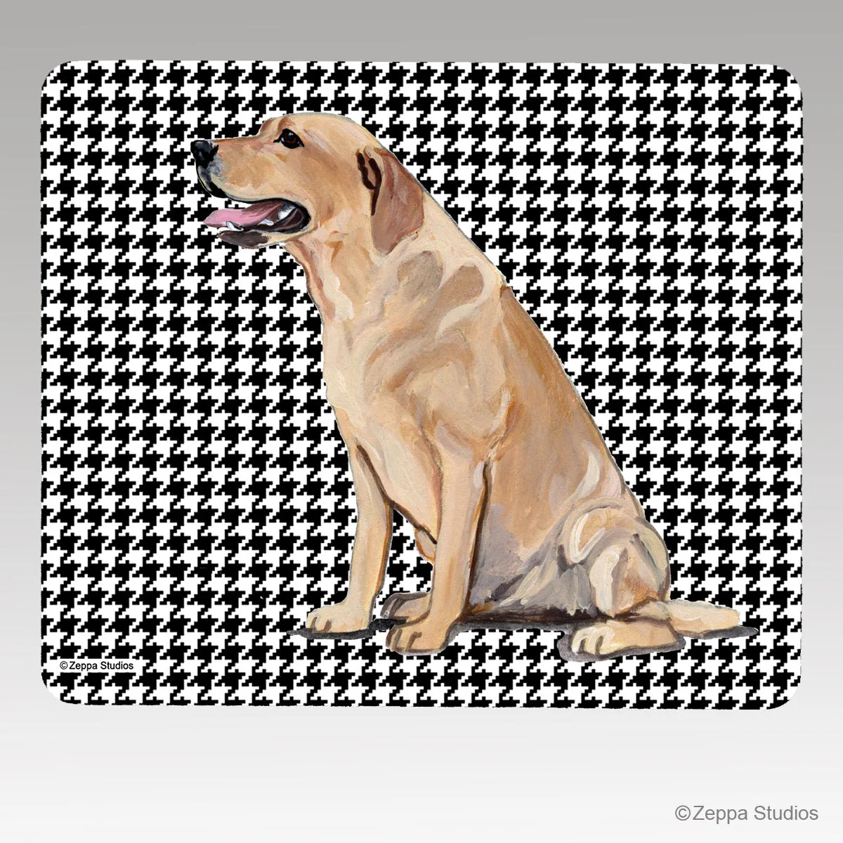 Labrador Retriever, Yellow Houndstooth Mouse Pad