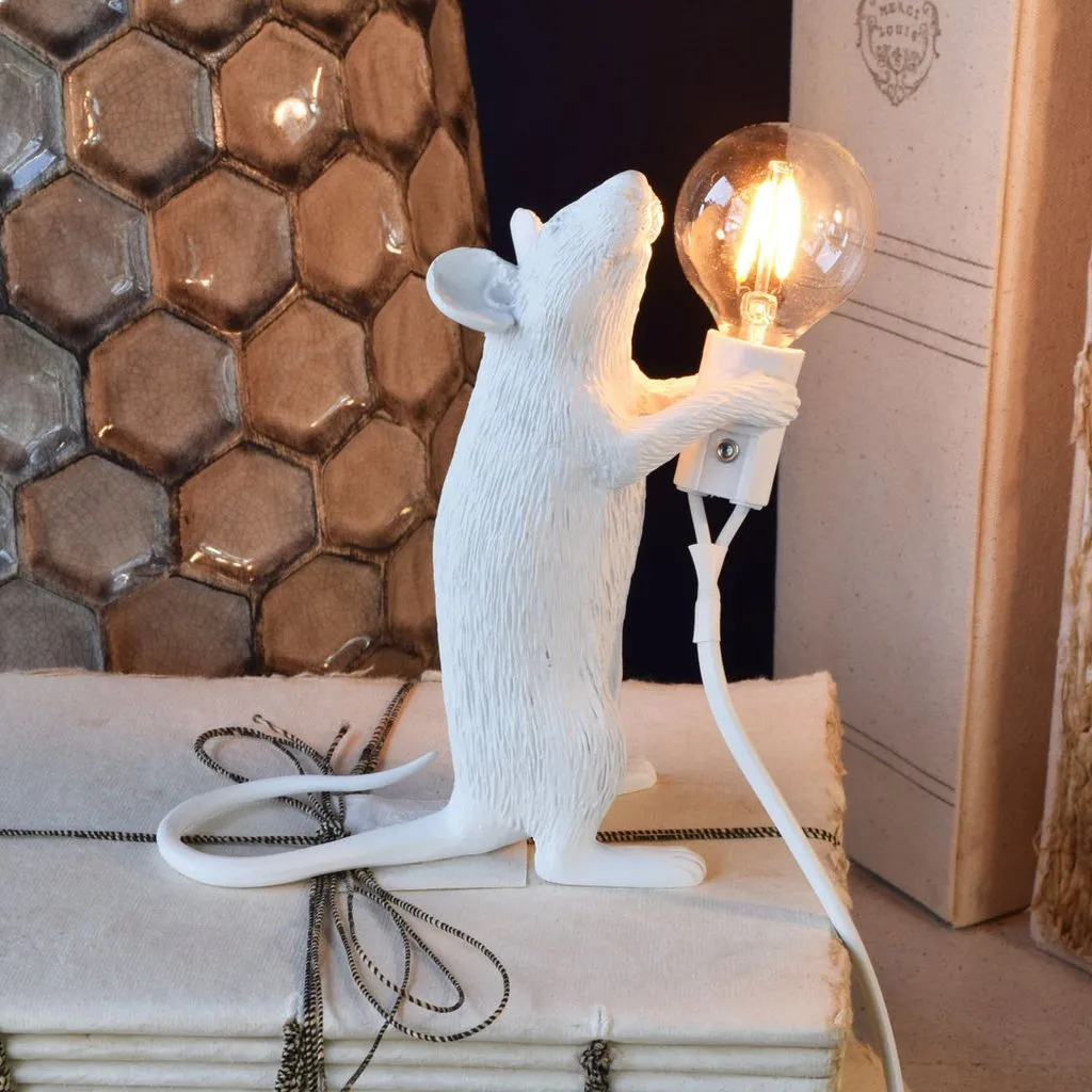 Lamp Mouse Standing Upright Seletti in White