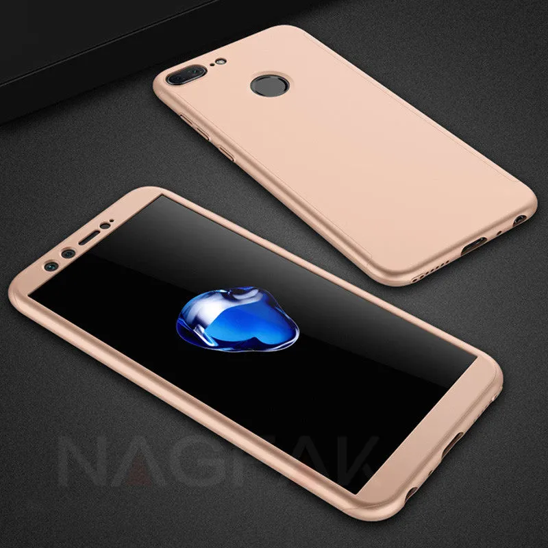 Luxury 360 Full Cover Phone Case on the For Huawei Honor 9 9 Lite 8X Max 7A 7C Pro Tempered glass Protective Cover 7A 9Lite Case