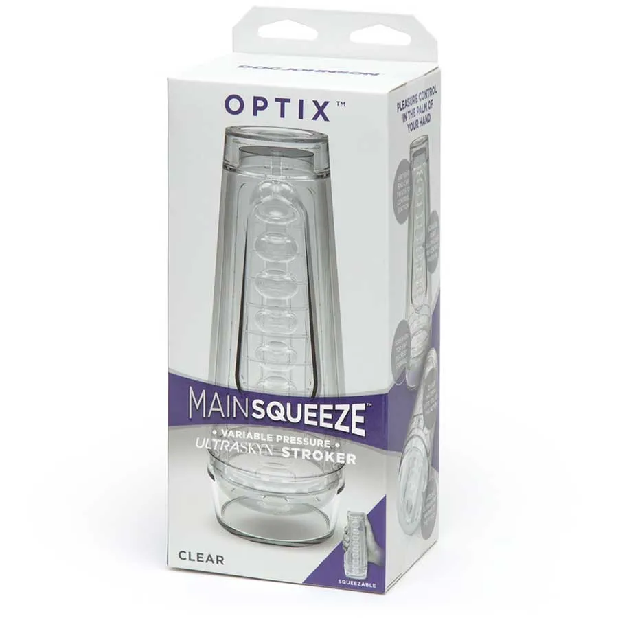 Main Squeeze Optix Masturbator | Crystal Clear Discreet Stroker for Men