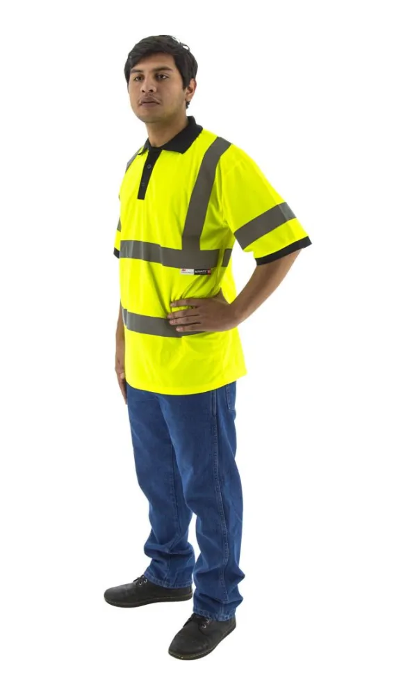 Majestic 75-5311 Hi-Vis Yellow Short Sleeve Polo Shirt ANSI 3 R