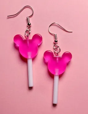 MICKEY LOLLIPOP EARRINGS -PINK