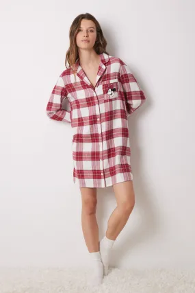 Minnie Mouse Plaid Short Flannel Nightgown