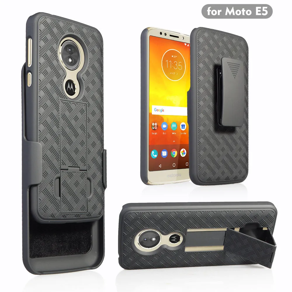 Motorola Moto G6 Play Case, G6 Forge, Rugged Slim Rotating Swivel Lock Holster Shell Combo Belt Clip Case Cover