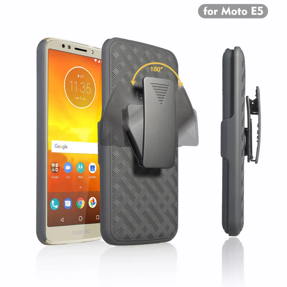 Motorola Moto G6 Play Case, G6 Forge, Rugged Slim Rotating Swivel Lock Holster Shell Combo Belt Clip Case Cover