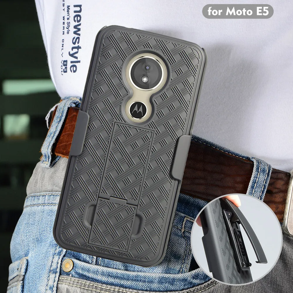 Motorola Moto G6 Play Case, G6 Forge, Rugged Slim Rotating Swivel Lock Holster Shell Combo Belt Clip Case Cover