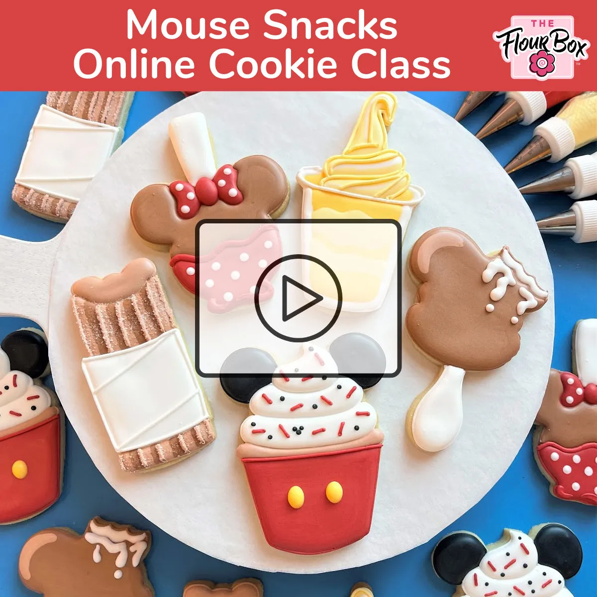 Mouse Snacks Online Cookie Decorating Class RECORDING with Optional Kit