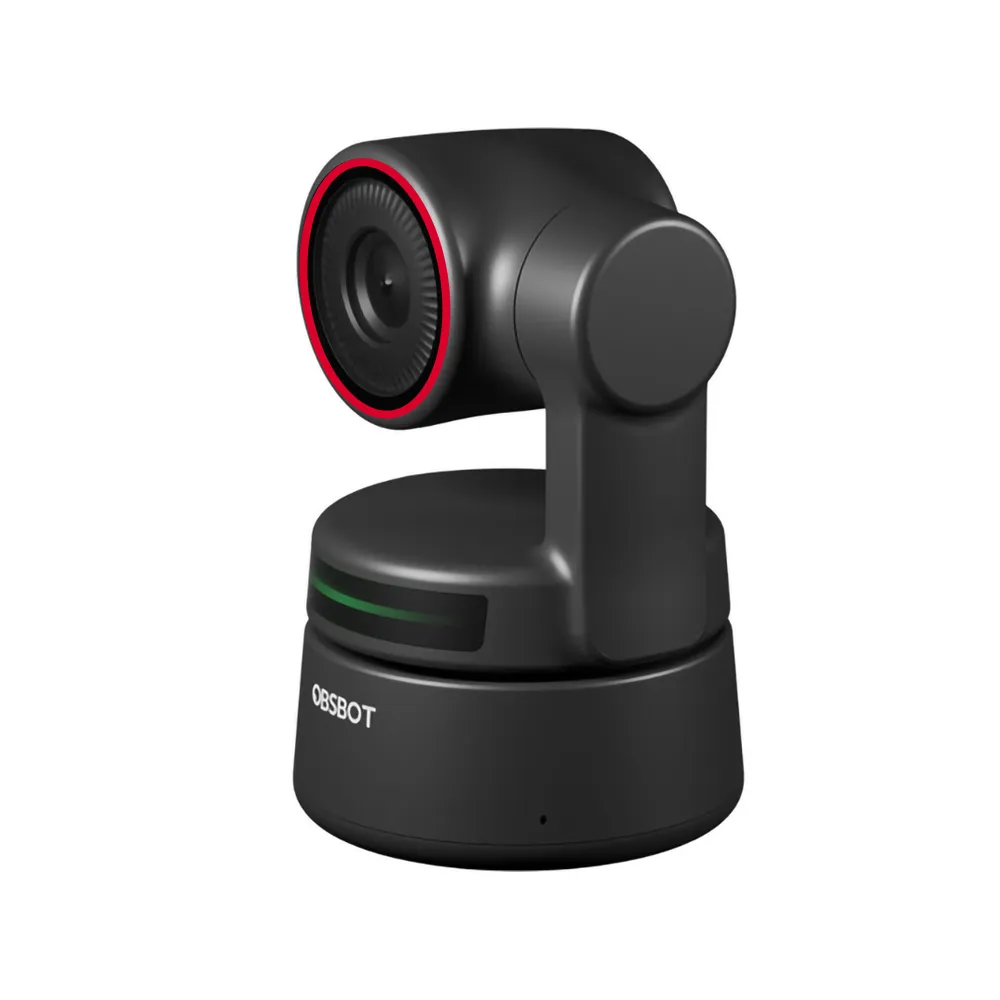 Obsbot Tiny 1080P/4K AI Powered PTZ Webcam with Built-in Omnidirectional Microphones, 150 Degrees Position Tracking, Gesture Control and 2-Axis Gimbal Stabilization