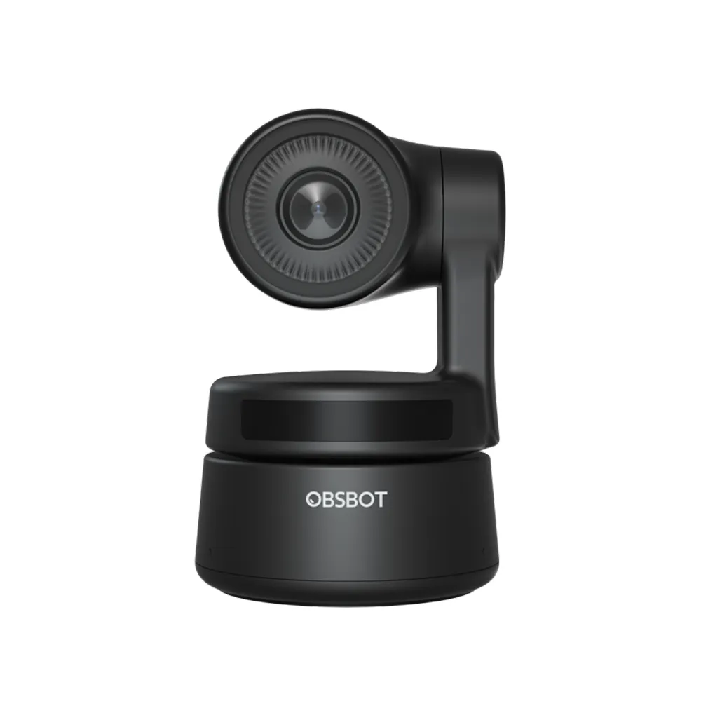 Obsbot Tiny 1080P/4K AI Powered PTZ Webcam with Built-in Omnidirectional Microphones, 150 Degrees Position Tracking, Gesture Control and 2-Axis Gimbal Stabilization