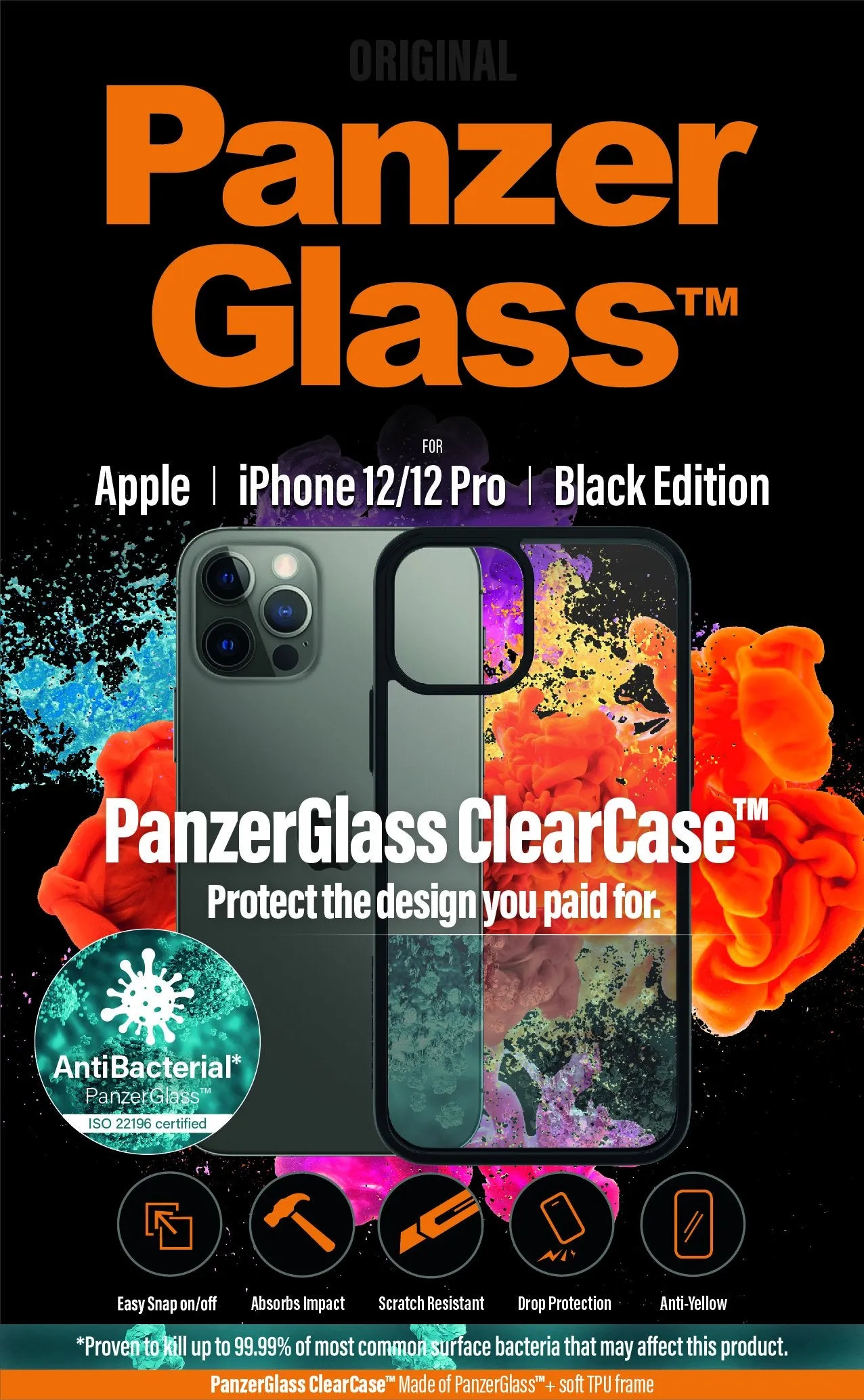 Panzerglass Clear Case iPhone 12 Series Black