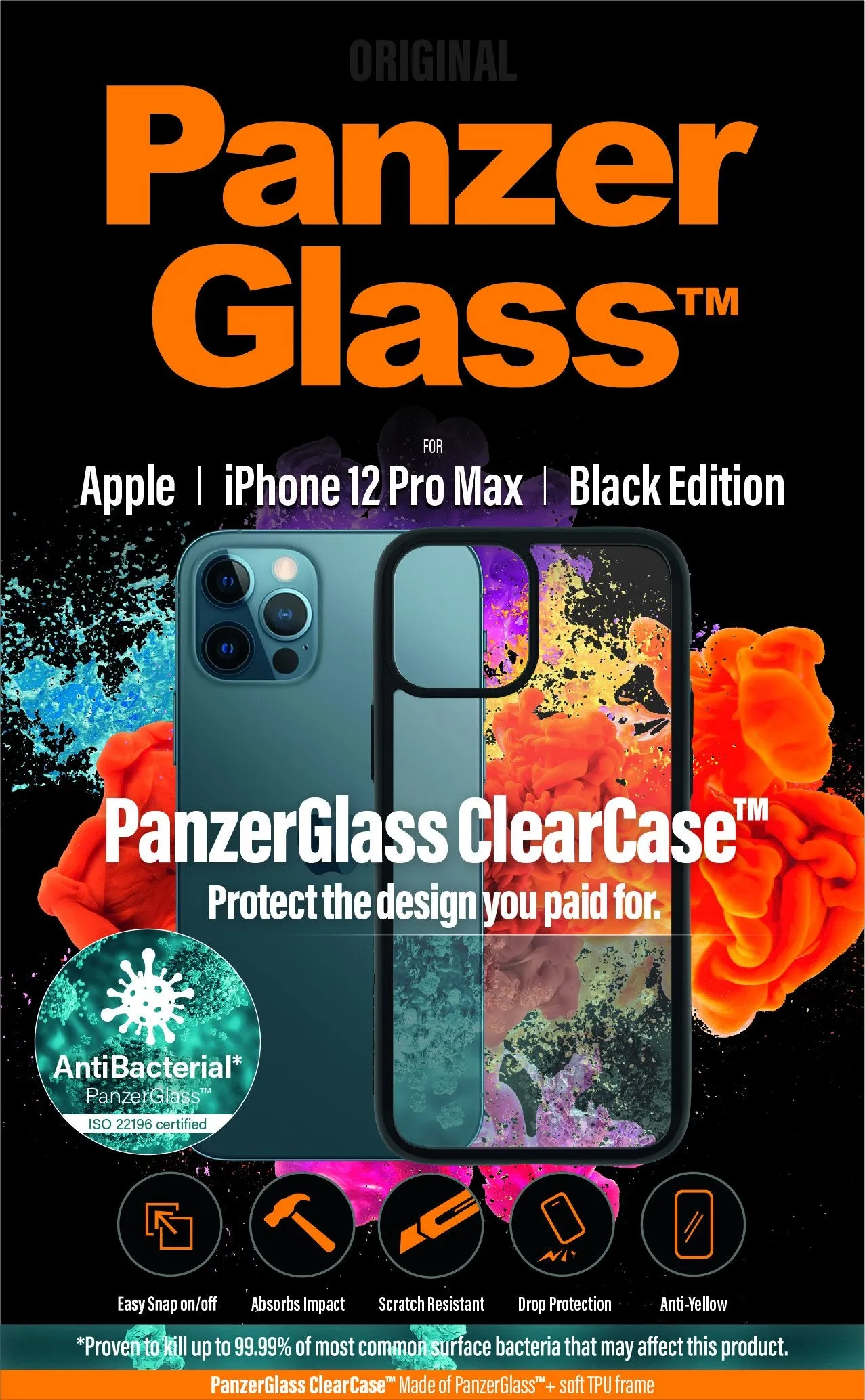 Panzerglass Clear Case iPhone 12 Series Black