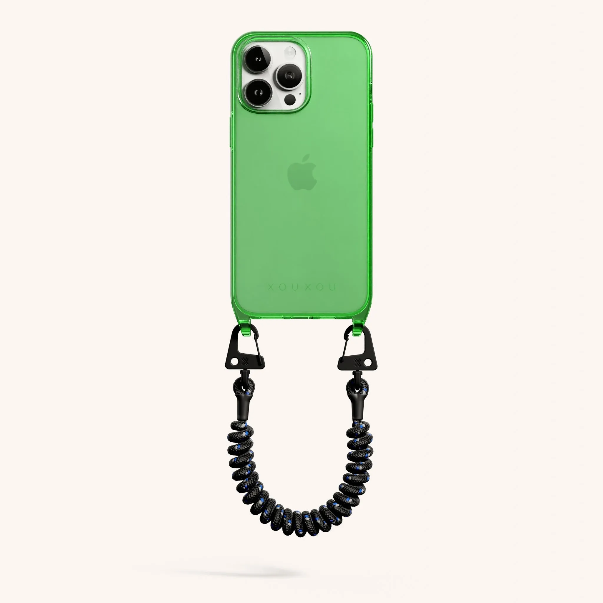 Phone Case with Spiral Rope in Acid Clear   Black