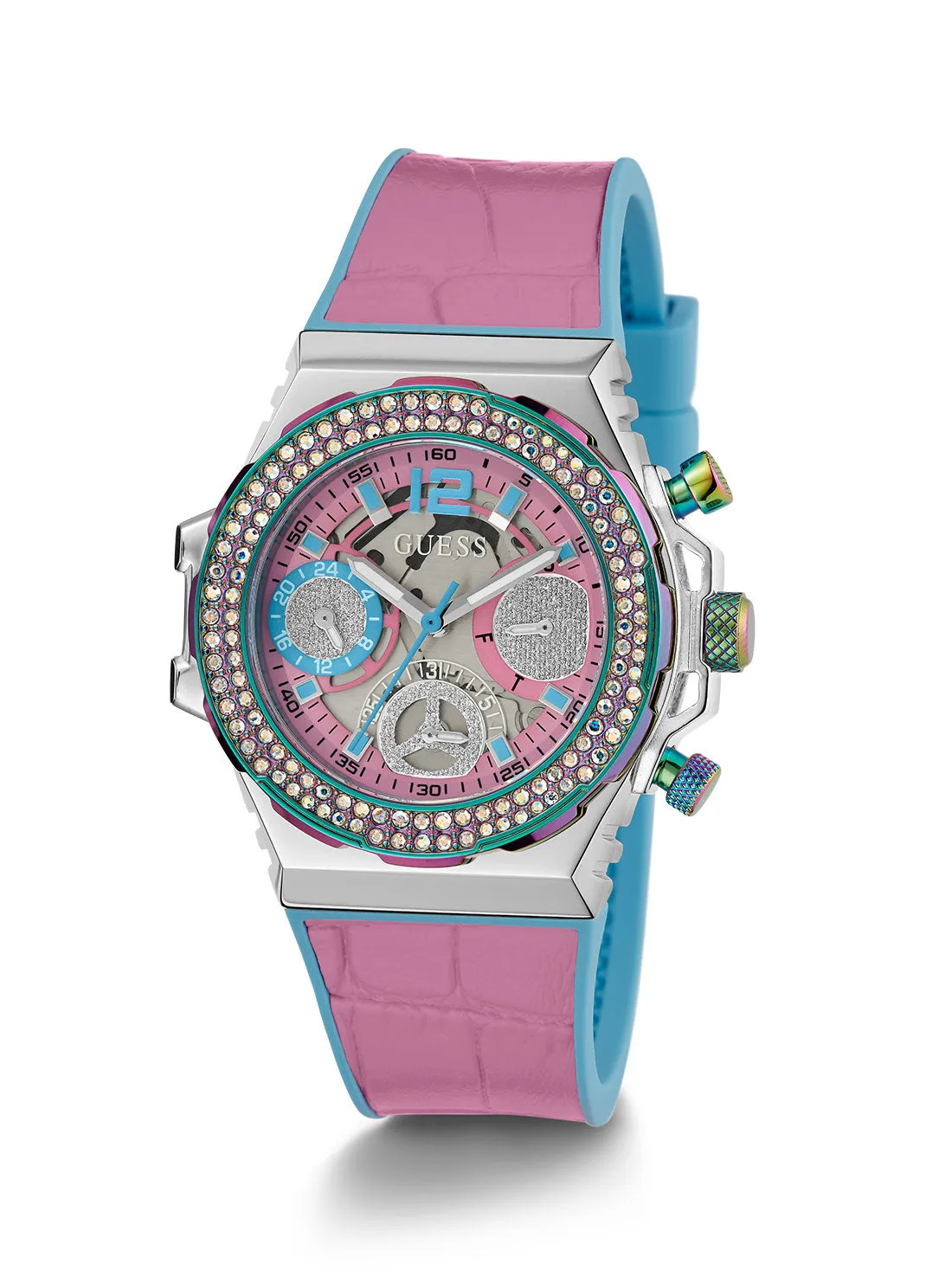 Pink Turquoise Fusion Silicone Watch