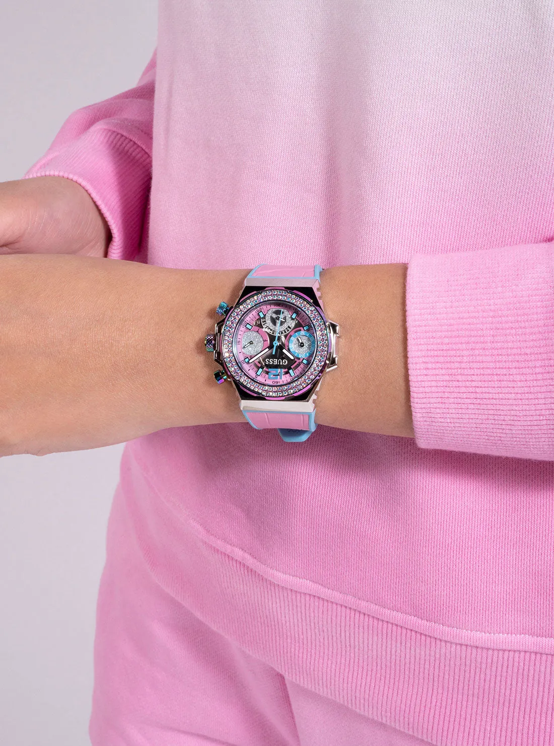 Pink Turquoise Fusion Silicone Watch