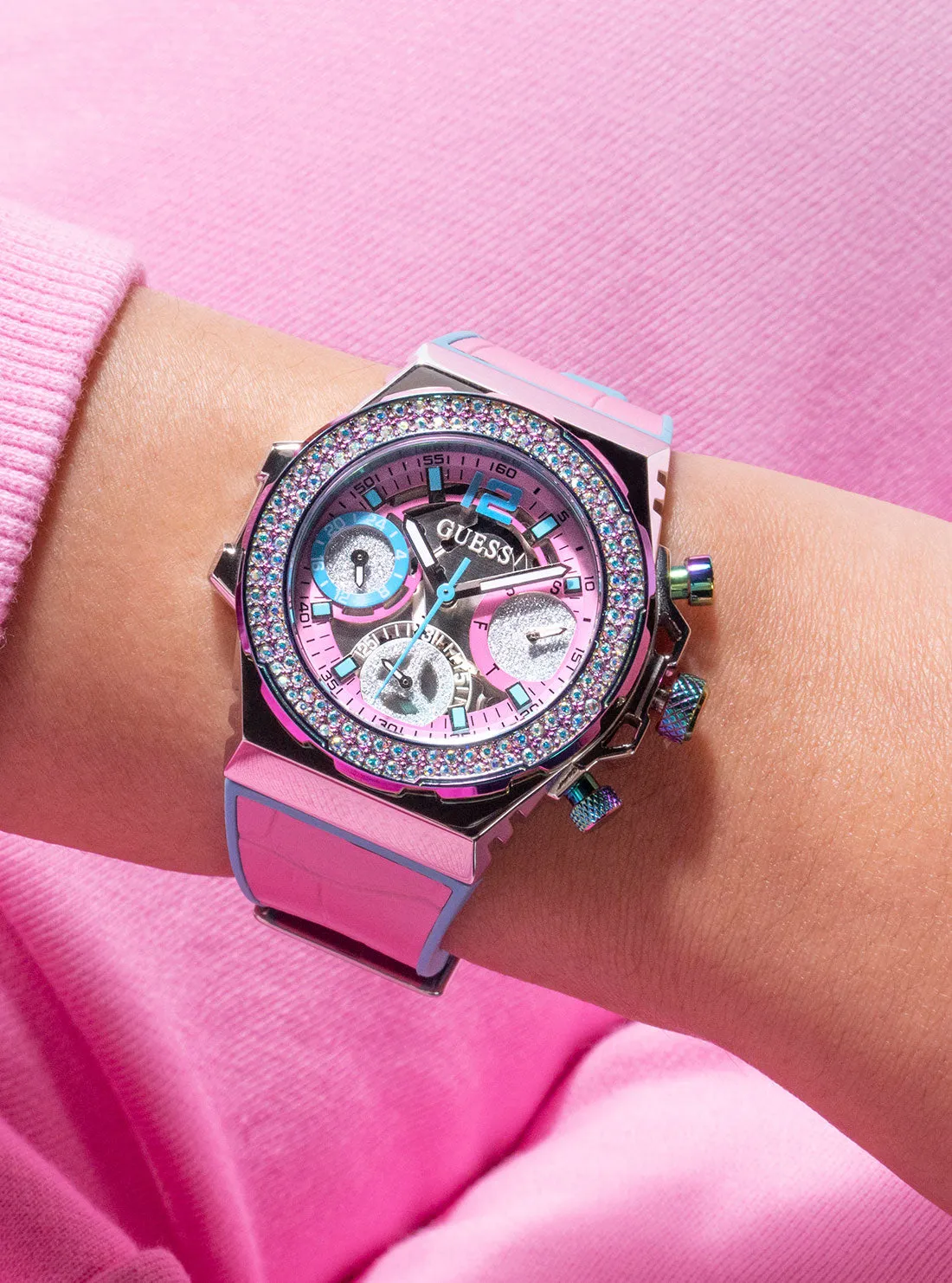 Pink Turquoise Fusion Silicone Watch