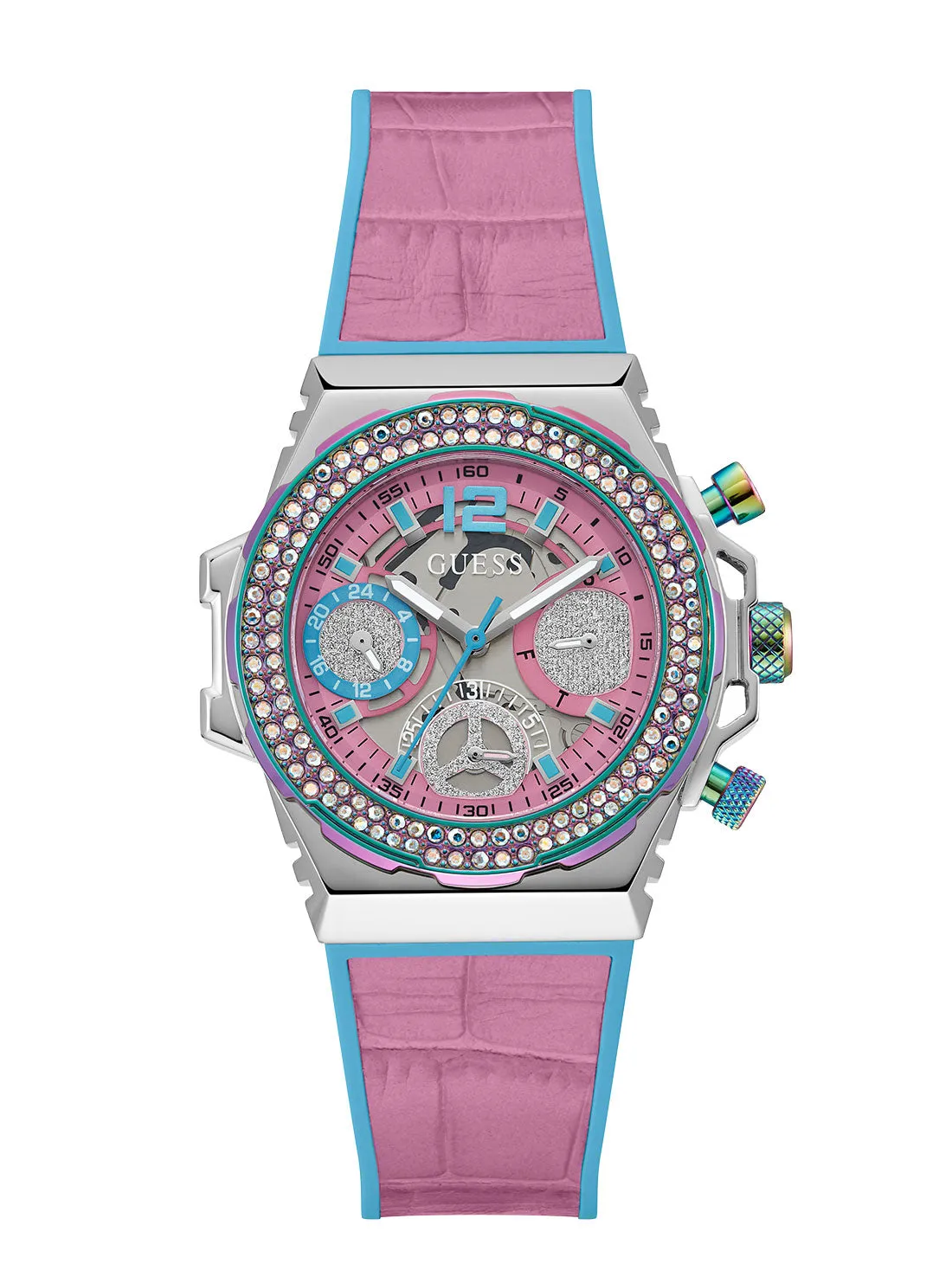 Pink Turquoise Fusion Silicone Watch