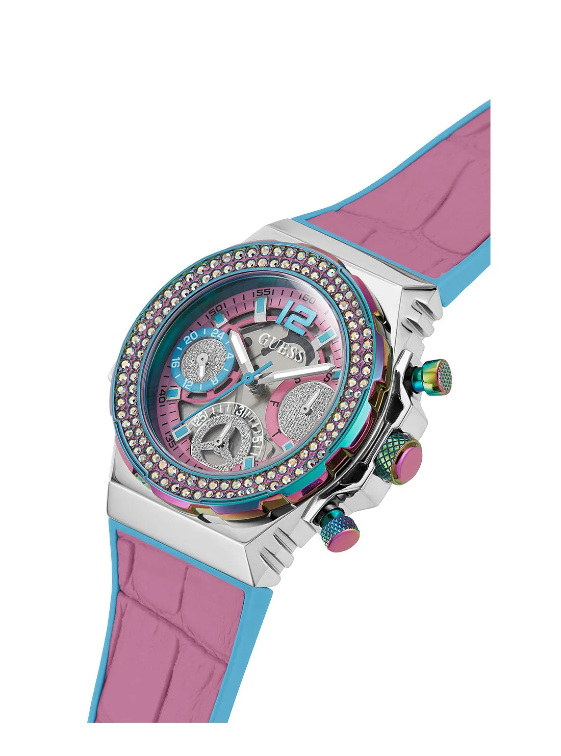 Pink Turquoise Fusion Silicone Watch