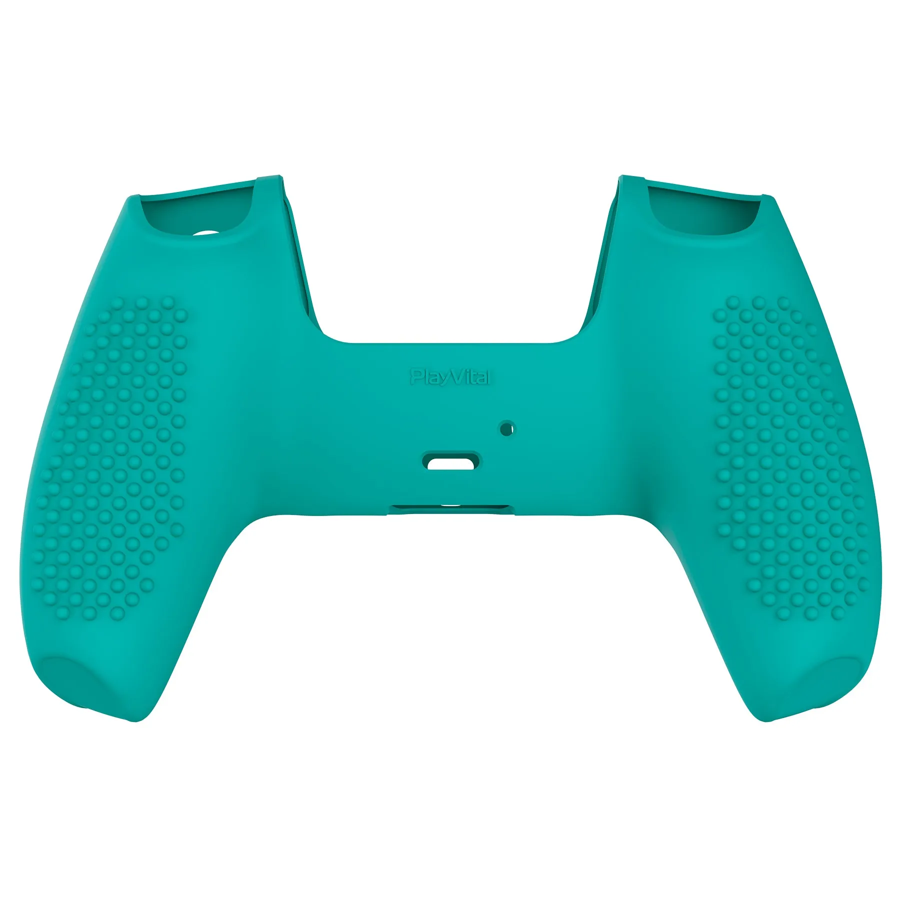 PlayVital Aqua Green 3D Studded Edition Anti-slip Silicone Cover Skin for 5 Controller, Soft Rubber Case Protector for PS5 Wireless Controller with 6 White Thumb Grip Caps - TDPF010