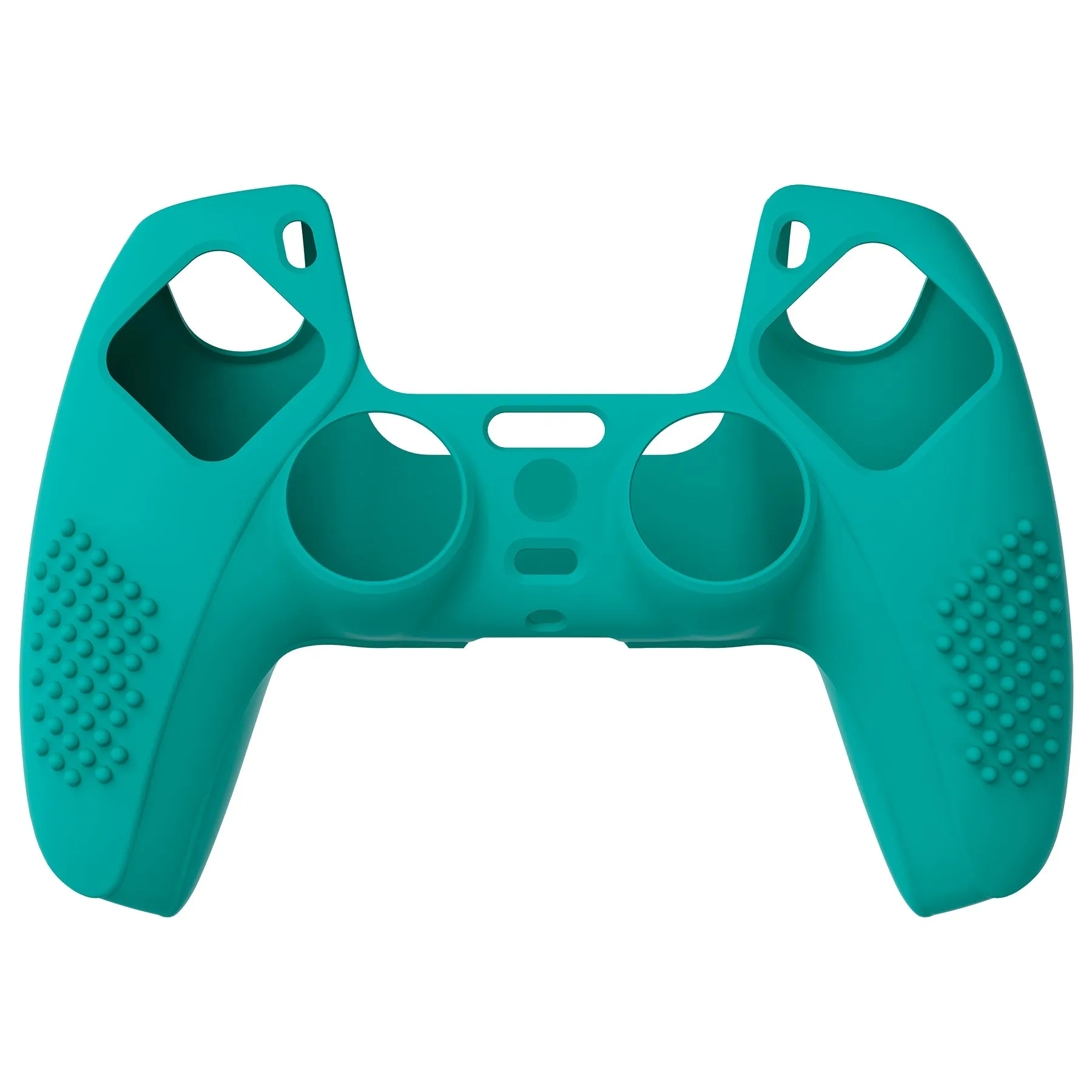 PlayVital Aqua Green 3D Studded Edition Anti-slip Silicone Cover Skin for 5 Controller, Soft Rubber Case Protector for PS5 Wireless Controller with 6 White Thumb Grip Caps - TDPF010