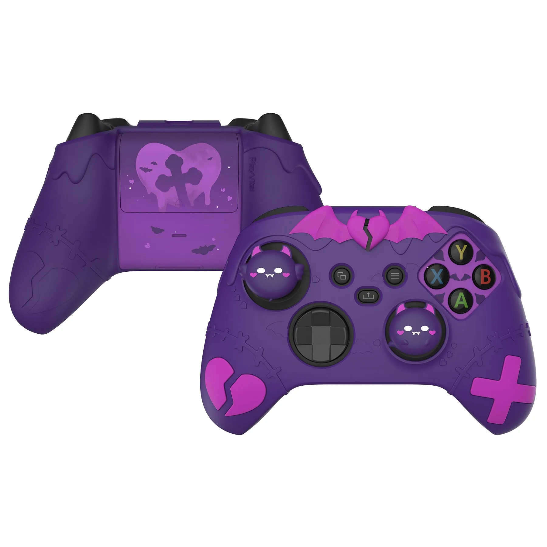 PlayVital Gothic Imp Series Cute Silicone Skin for Xbox Series X/S Controller, Anti-Slip Grip Silicone Cover, Protective Silicone Case for Xbox Core Controller with Thumb Grips - Purple - ZEEX3P002