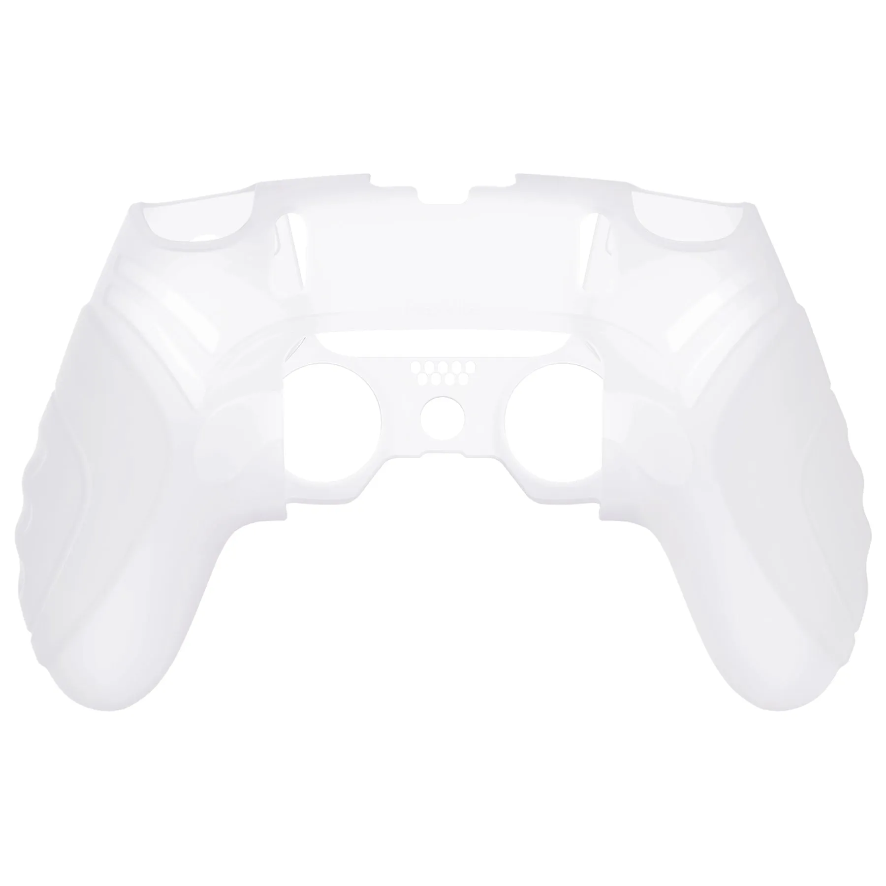 PlayVital Guardian Edition Anti-Slip Ergonomic Silicone Cover Case for ps5 Edge Controller, Soft Rubber Protector Skin for ps5 Edge Wireless Controller with Thumb Grip Caps - Clear White - EHPFP003