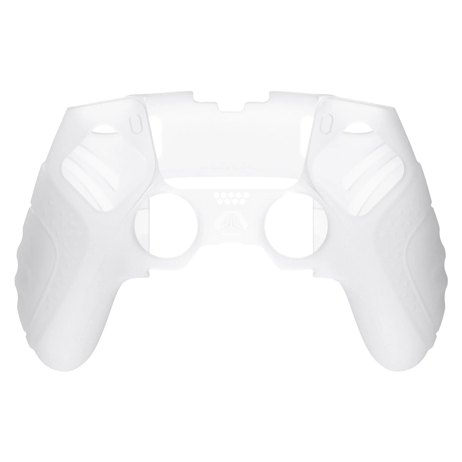 PlayVital Guardian Edition Anti-Slip Ergonomic Silicone Cover Case for ps5 Edge Controller, Soft Rubber Protector Skin for ps5 Edge Wireless Controller with Thumb Grip Caps - Clear White - EHPFP003