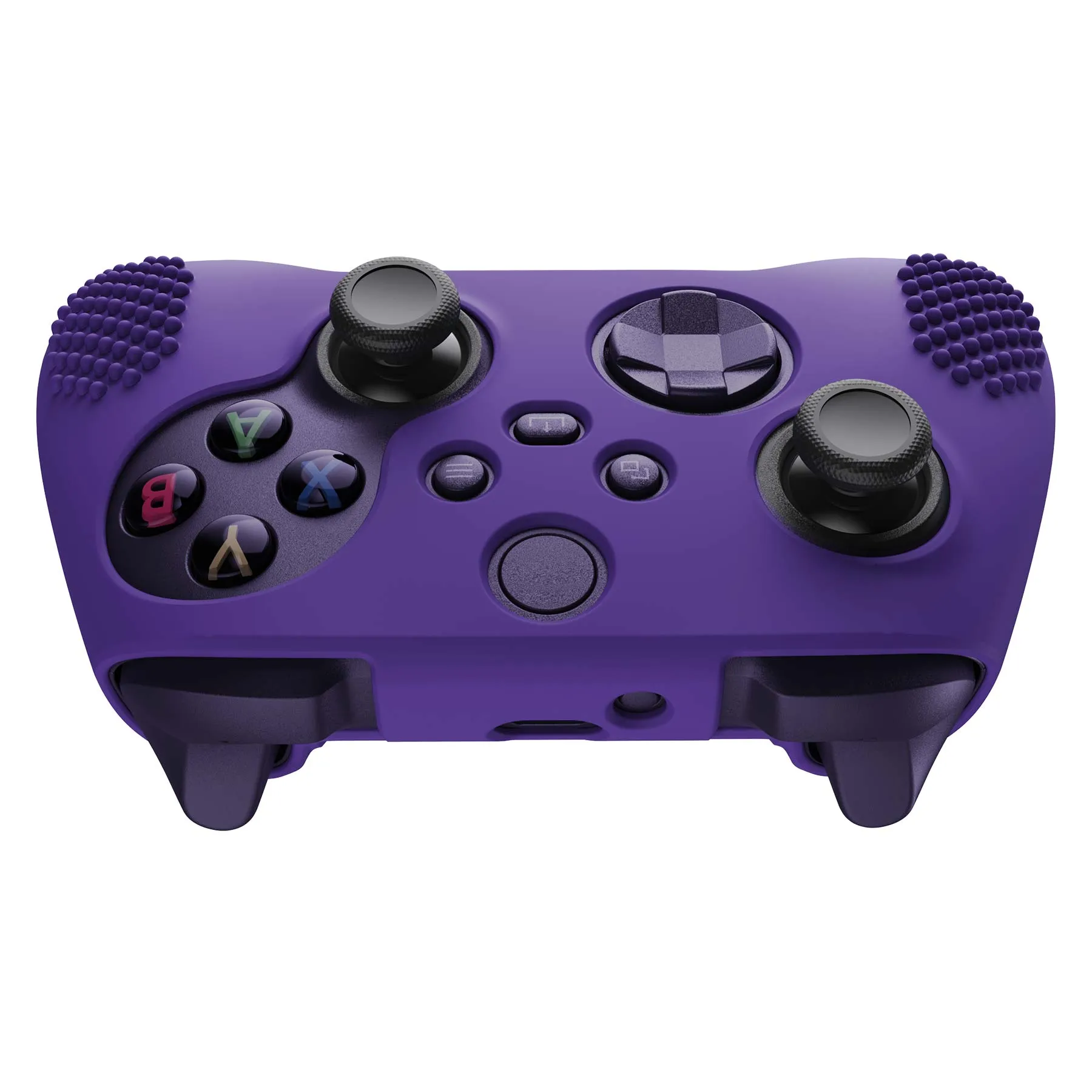 PlayVital Purple 3D Studded Edition Anti-slip Silicone Cover Skin for Xbox Series X Controller, Soft Rubber Case Protector for Xbox Series S Controller with 6 Black Thumb Grip Caps - SDX3007