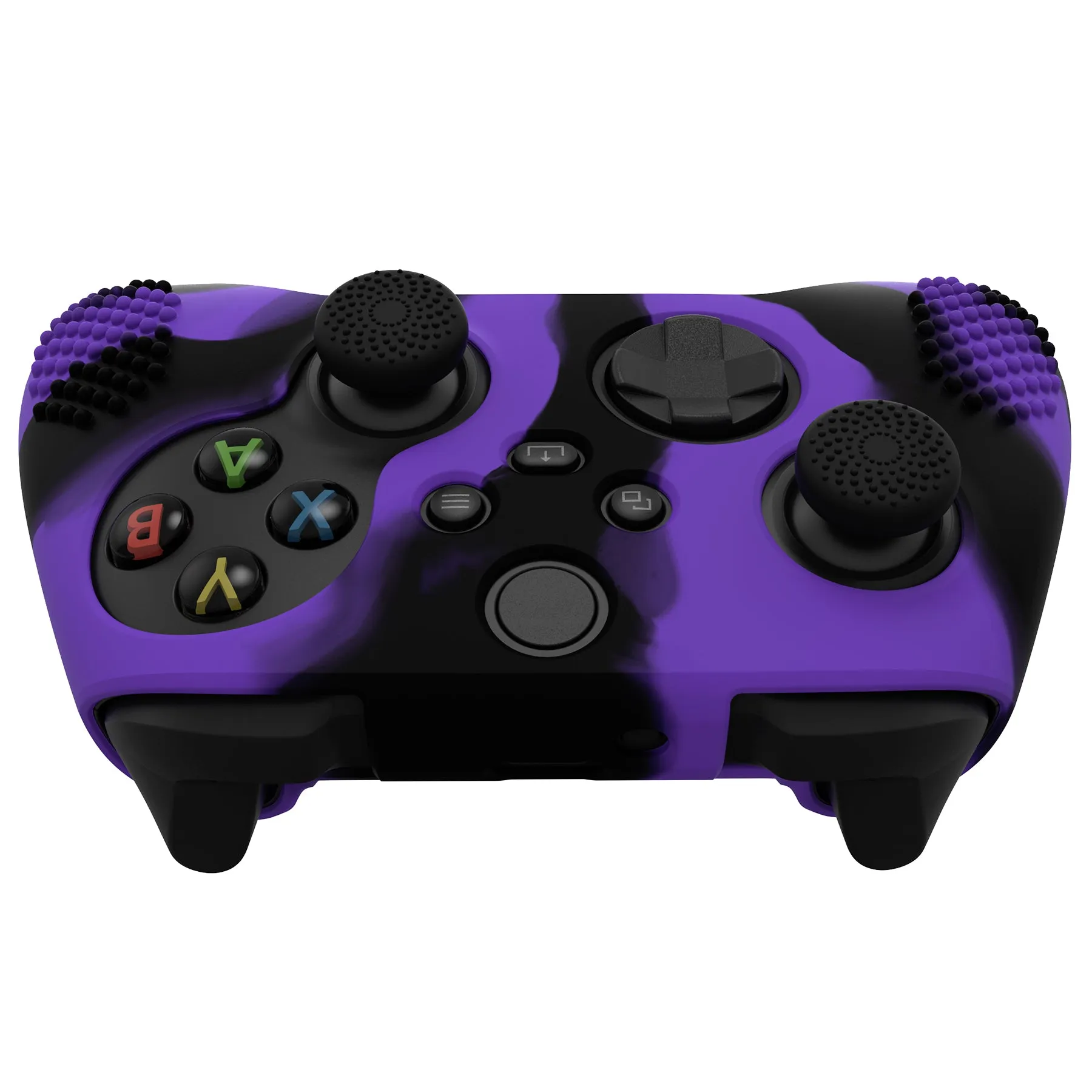 PlayVital Purple & Black 3D Studded Edition Anti-slip Silicone Cover Skin for Xbox Series X Controller, Soft Rubber Case Protector for Xbox Series S Controller with 6 Black Thumb Grip Caps - SDX3022