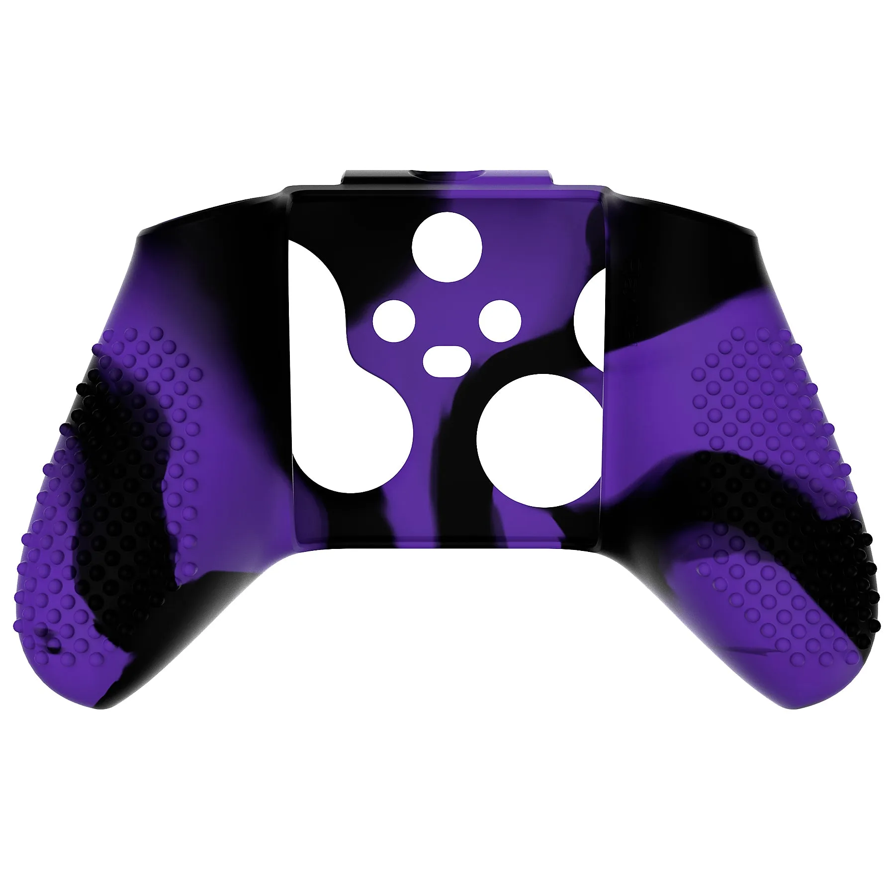 PlayVital Purple & Black 3D Studded Edition Anti-slip Silicone Cover Skin for Xbox Series X Controller, Soft Rubber Case Protector for Xbox Series S Controller with 6 Black Thumb Grip Caps - SDX3022