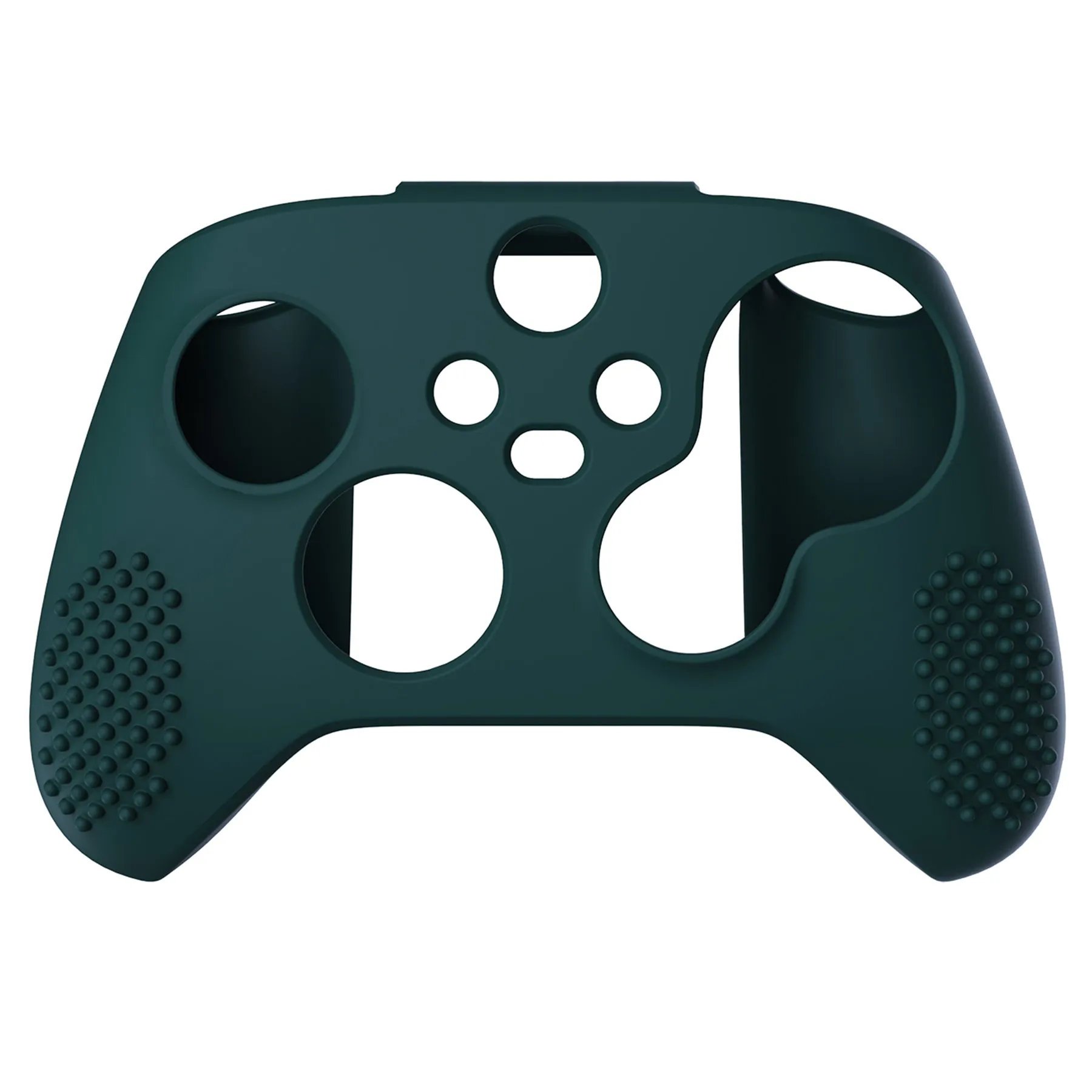 PlayVital Racing Green 3D Studded Edition Anti-slip Silicone Cover Skin for Xbox Series X Controller, Soft Rubber Case Protector for Xbox Series S Controller with 6 Black Thumb Grip Caps - SDX3004