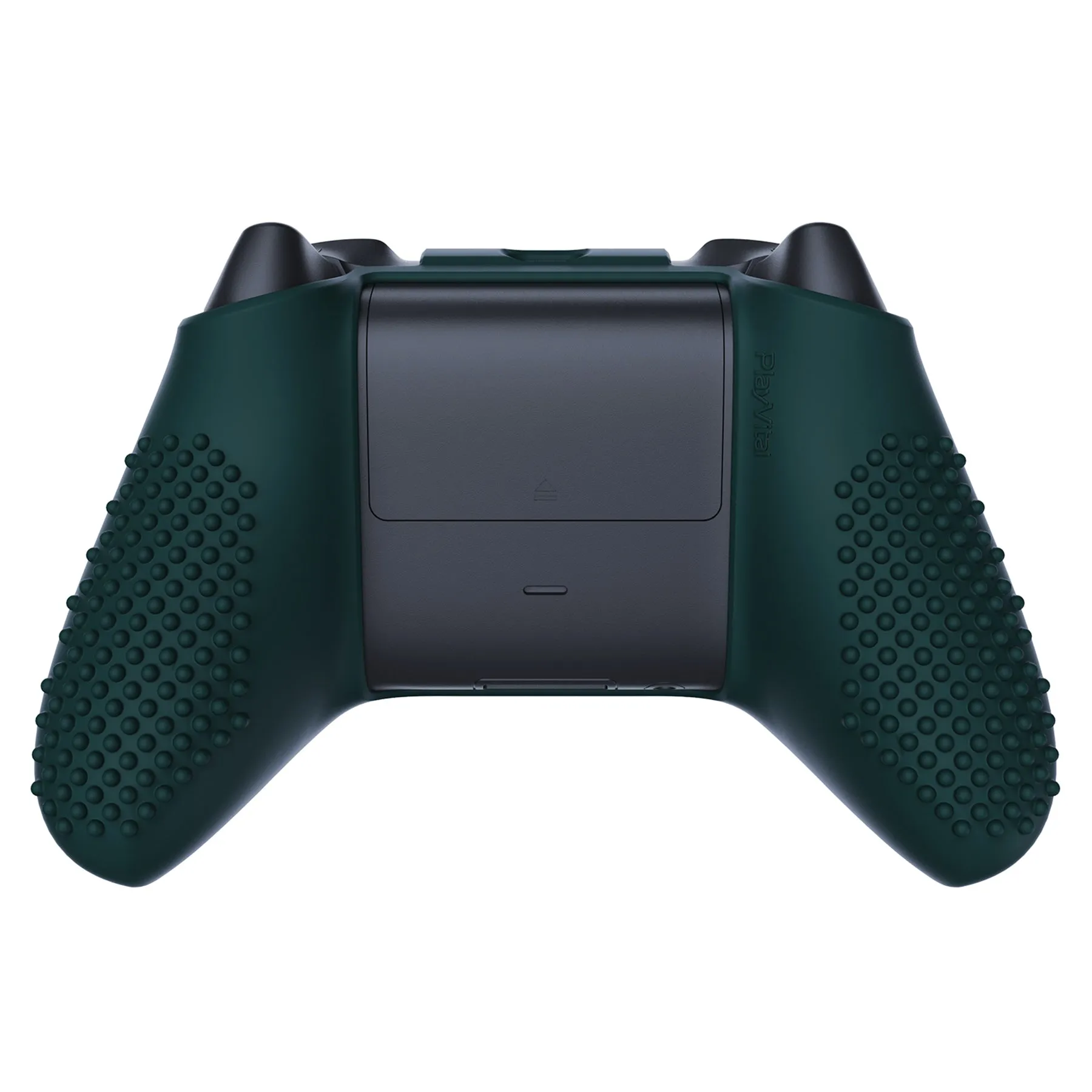 PlayVital Racing Green 3D Studded Edition Anti-slip Silicone Cover Skin for Xbox Series X Controller, Soft Rubber Case Protector for Xbox Series S Controller with 6 Black Thumb Grip Caps - SDX3004