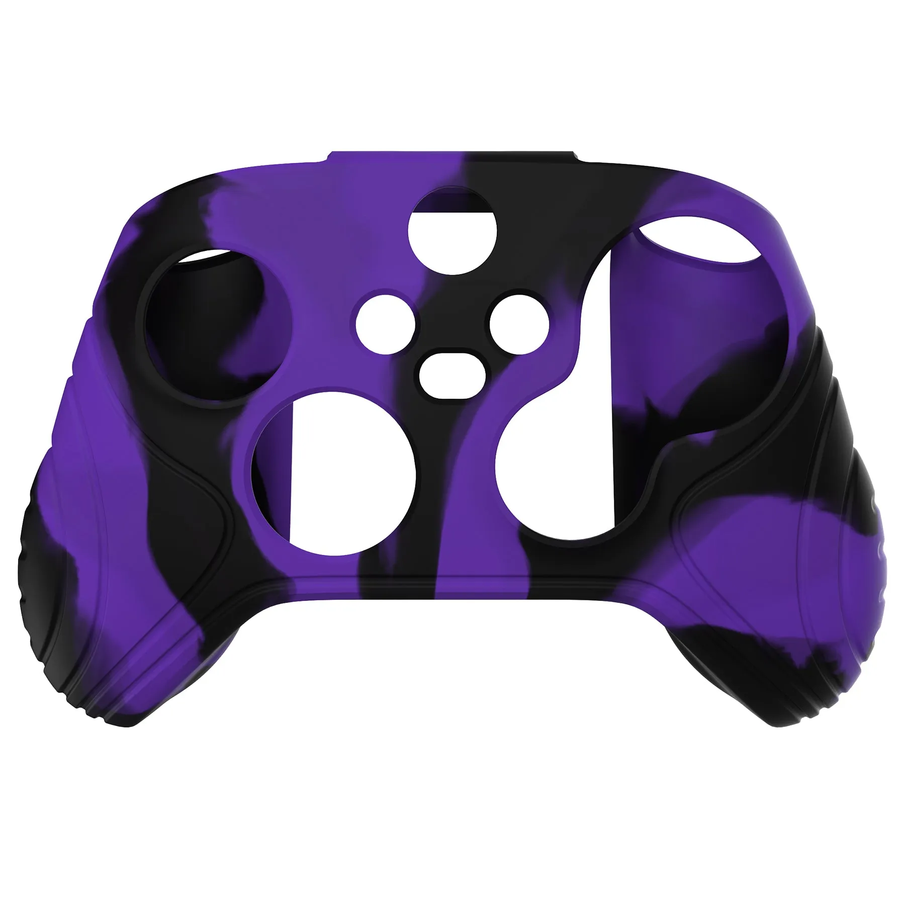 PlayVital Samurai Edition Purple & Black Anti-slip Controller Grip Silicone Skin, Ergonomic Soft Rubber Protective Case Cover for Xbox Series S/X Controller with Black Thumb Stick Caps - WAX3023