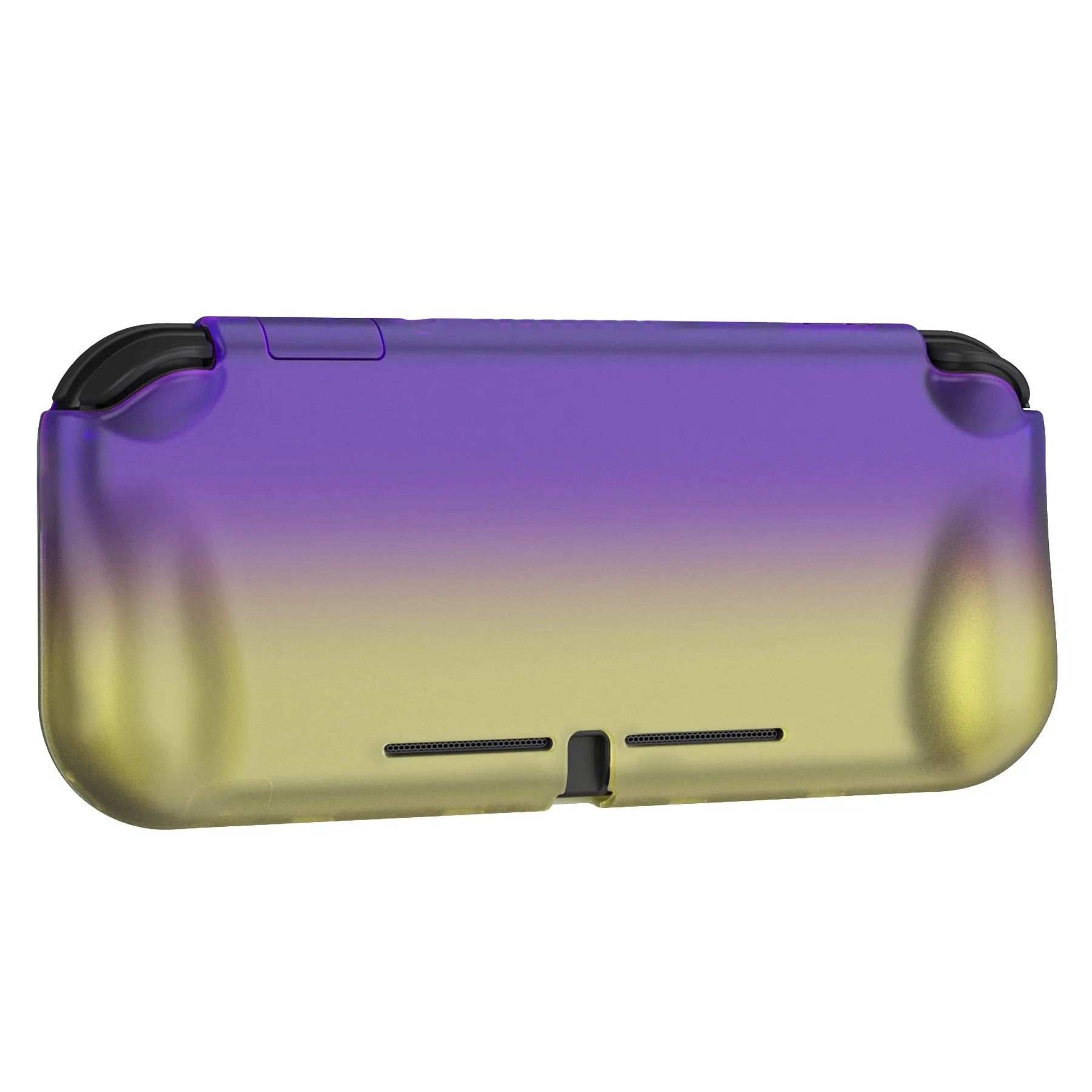 PlayVital ZealProtect Protective Case for Nintendo Switch Lite, Hard Shell Ergonomic Grip Cover for Switch Lite with Screen Protector & Thumb Grip Caps & Button Caps - Gradient Purple Yellow - PSLYP3015