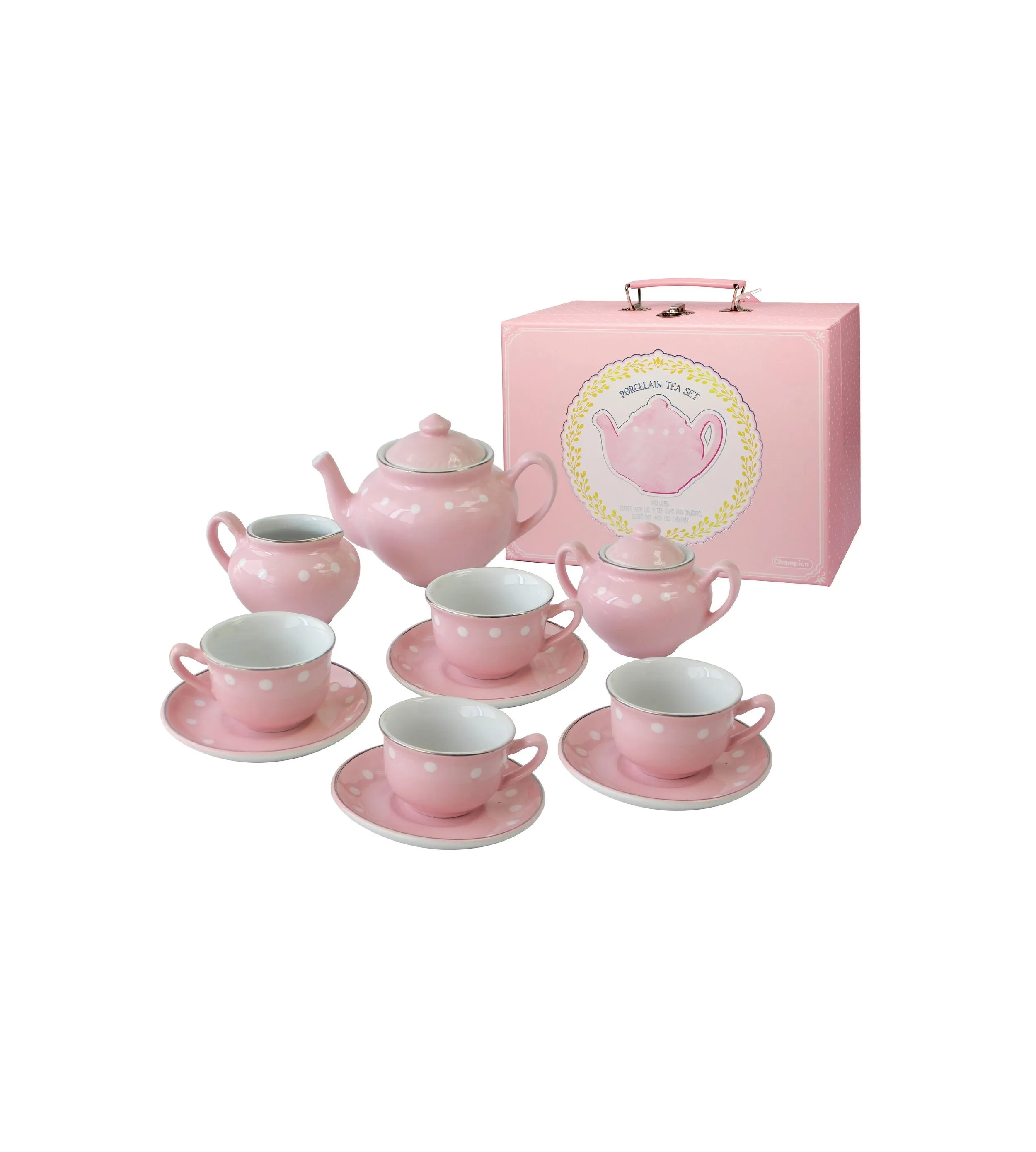 Porcelain Tea Set, Pink